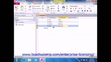 Microsoft Office Access Tutorial 2010 Using Tables Lesson 3.3 Employee Group Training