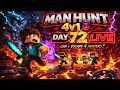 Minecraft Manhunt 4v1 😈 Day 72 LIVE | Can I Escape 4 Hunters?