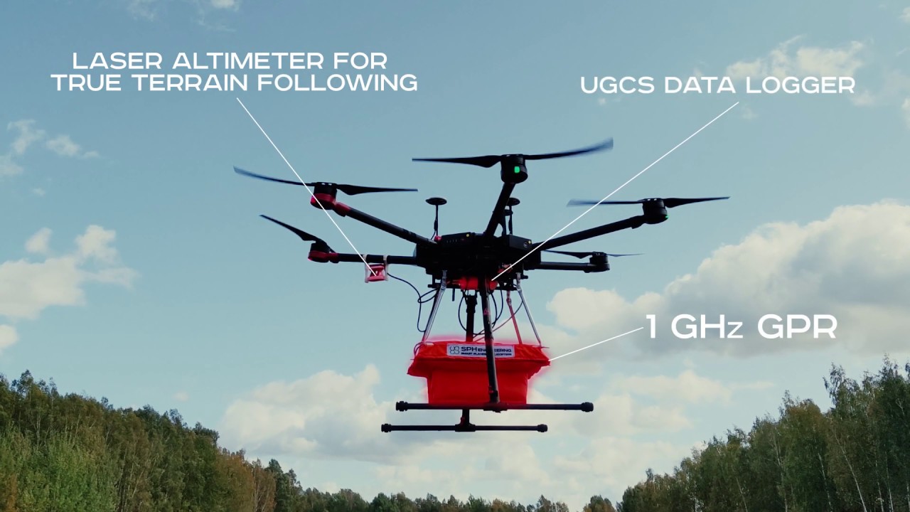 Drone equipped with 1 GHz Ground Radar objects detection YouTube
