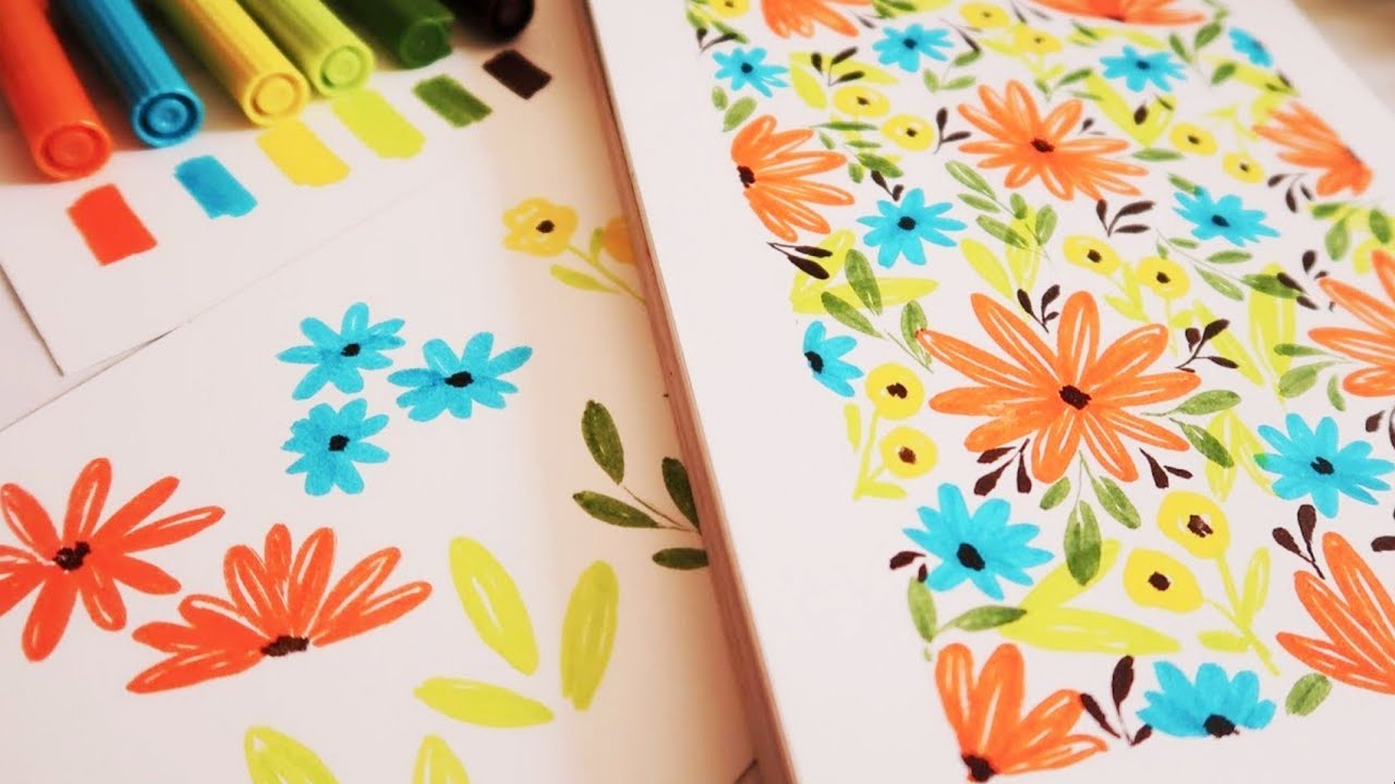 Dual Pattern Pen Set, Floral Pattern