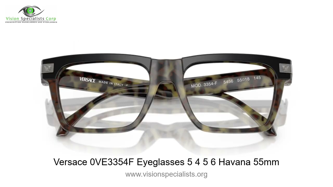 Versace 0VE3354F Eyeglasses 5 4 5 6 Havana 55mm