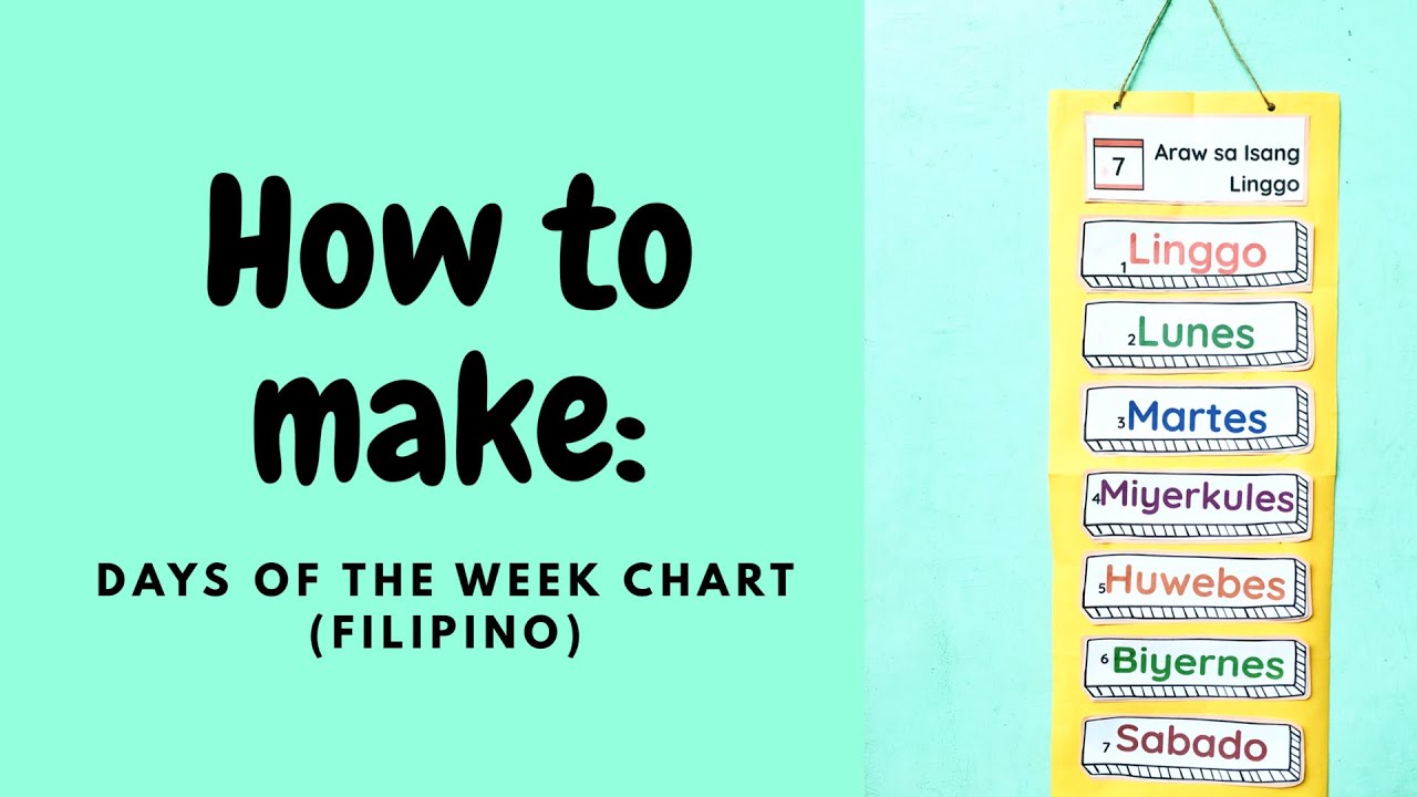 How To Make Days Of The Week Chart Filipino Kindergarten Youtube