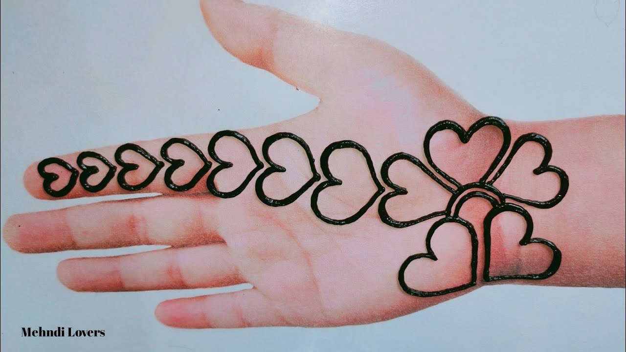 Heart Shape Simple Mehndi Design For Back Hand||Simple Mehndi Design ...