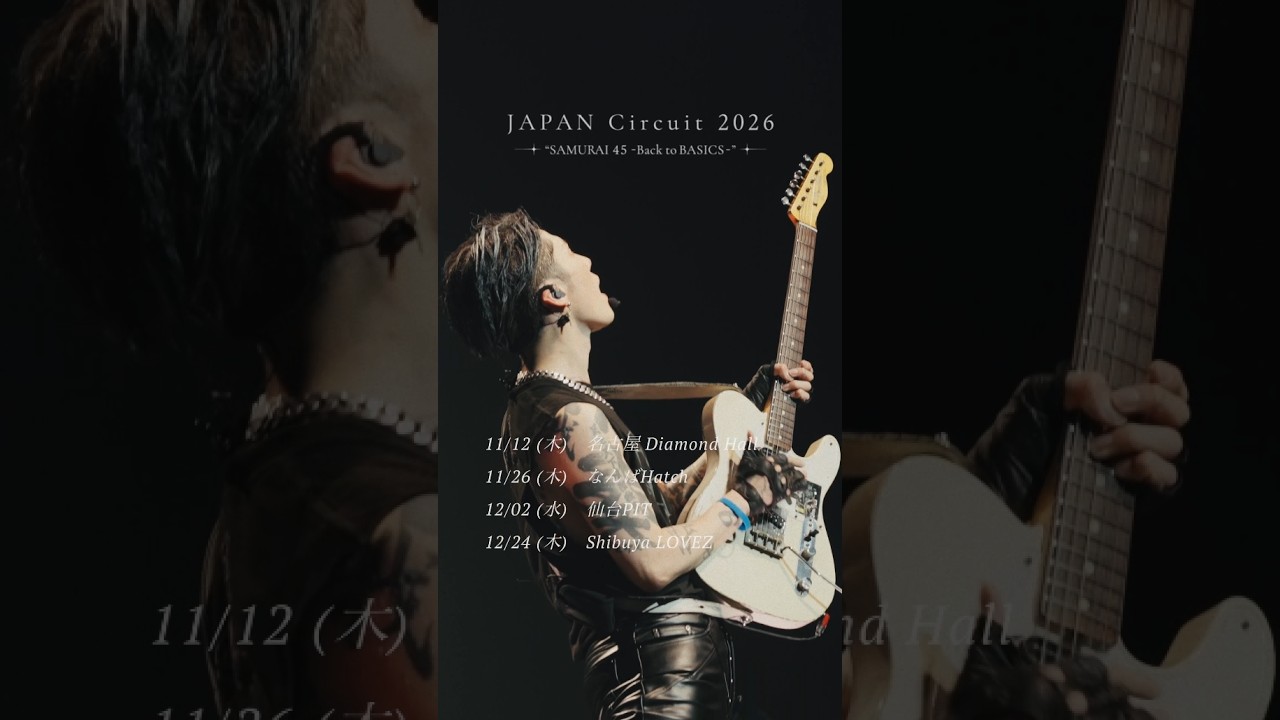 MIYAVI JAPAN Circuit 2026 “SAMURAI 45 -Back to BASICS-“ チケット一般発売開始！