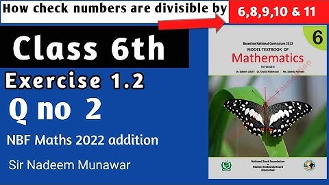 Class 6 Exercise 1.2  Q no 2 NBF Maths  Ex 1.2 federal  board New Book 2022  Sir Nadeem Munawar