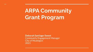 City of Muskegon | ARPA Community Grant Program 2023