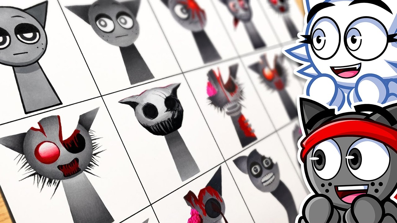 DIBUJANDO SPRUNKIS (FASES HORROR 1-12) ✏️