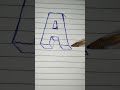 Letra A na visão 3D com caneta BIC - Letter A in 3D view with a BIC pen - La letra A en vista 3D #