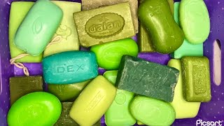 ASMR💚💚💚cutting dry Green soap 💚🔪🧼Резка зеленого мыла💚🔪🎶