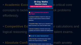 Stop Fearing Maths! Free 30-Day Masterclass starts now!#mathsconcepts#mathshorts#educationforall
