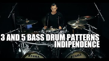 Drum Independence: 3 and 5 Bass Drum Patterns - James Payne