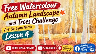 How to Watercolour Paint Birch Trees in the Autumn using Masking Fluid