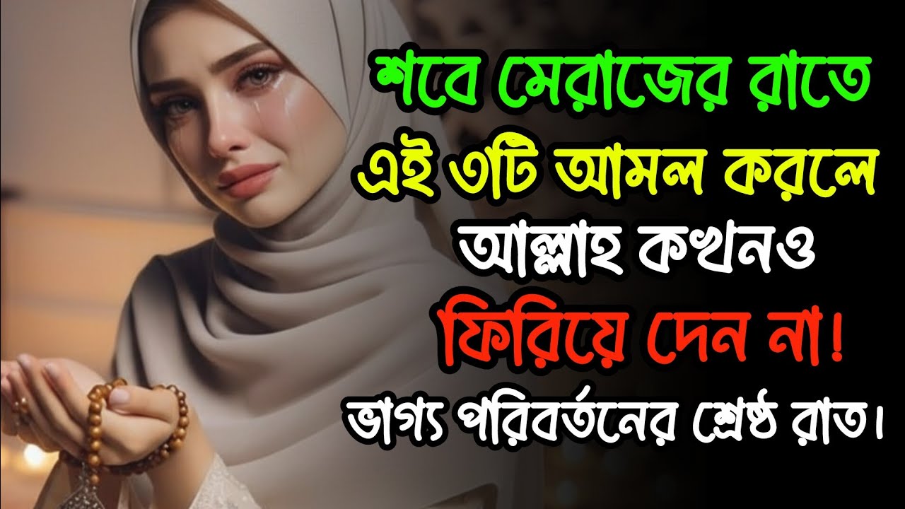 শবে মেরাজের রাতে এই ৩টি আমল করলে আল্লাহ কখনও ফিরিয়ে দেন না! ভাগ্য পরিবর্তনের শ্রেষ্ঠ রাত।