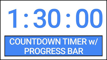 1 hour 30 min Countdown Timer w/ Progress Bar #Timer #Countdown
