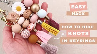 How to Hide the Knot in a Keyring | Hidden Knot Tassel Keychain | Craft Hack with Silicone Beads