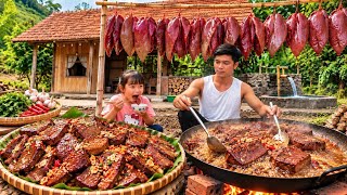 Crispy Large Pork Liver | Cooking a Rustic Meal with My Little Sister Over an Open Fire screenshot 5
