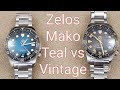 Zelos Mako V3 300M Steel - Teal vs Vintage Black