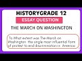 History Grade 12 Essay Q&A: To what extent did the March on Washington end discrimination in America