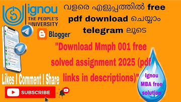 Mmph 001 free solved assignment 2024 -2025 pdf links in description