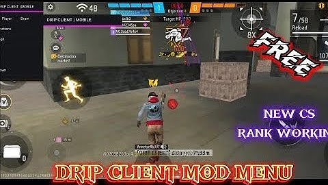 DRIP CLIENT FREE MOD MENU | NO BAN NO BLACKLIST | FREE FIRE HG CHEAT MOD APK FREE | CS RANK WORKING