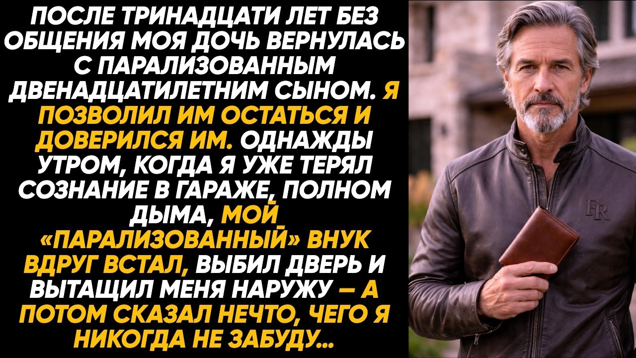 Я потерял сознание в гараже после отъезда дочери — и её «парализованный» сын встал и вытащил меня!!!