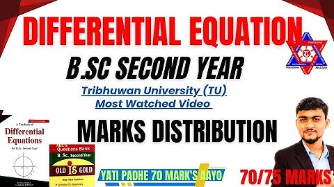 🔥Differential Equations – TU B.Sc. 2nd Year | Chapterwise Marks, Important Questions & Exam 2082