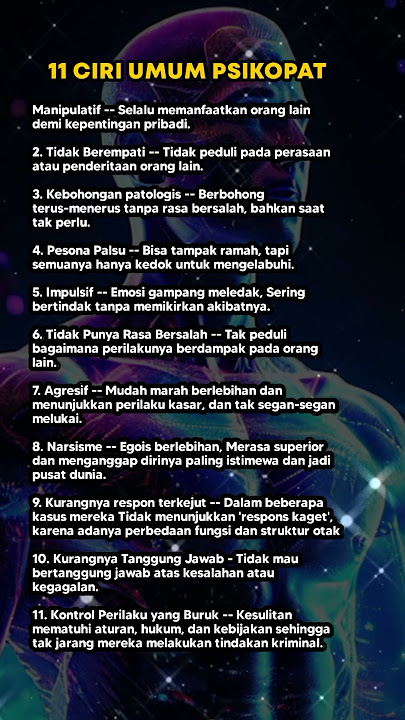 10 CIRI UMUM PSIKOPAT‼️ #short #psikopat #mental