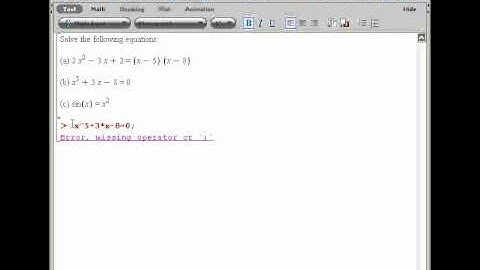 Maple - Solving equations