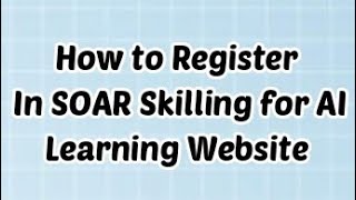How to Register In SOAR AI Learning Website I AI I SkyGyan 