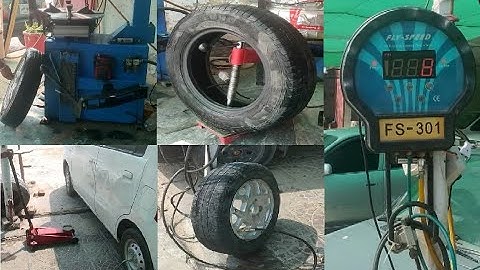 Car tire puncture in a modern way کار کے ٹائر کا پنچر جدید طریقے سے