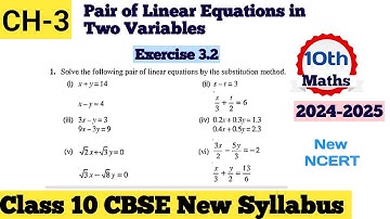 Class 10th Ex 3.2 Q1 NCERT New Book | Linear Equations in two variables class 10 exercise 3.2 CBSE