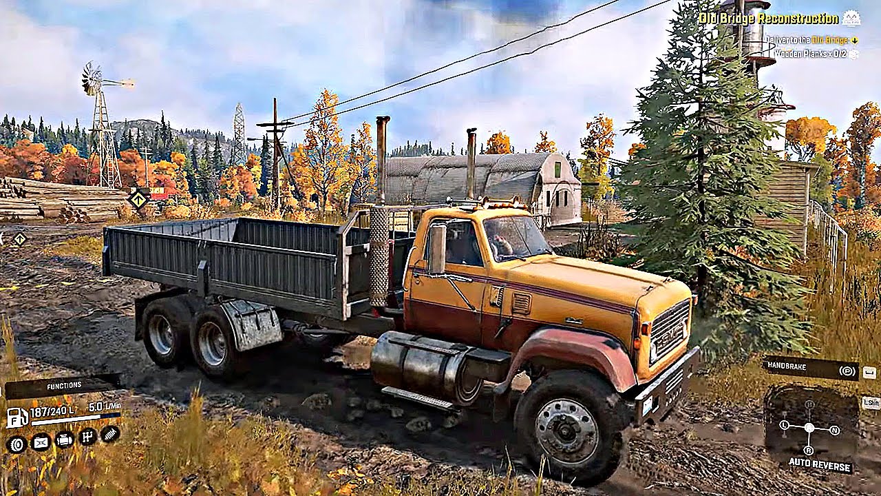 SnowRunner Delivering Metal, Wood & Repairing the Broken Bridge