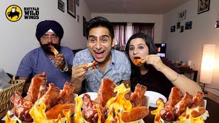 Punjabi Parents Trying Blazin Hot Buffalo Wild Wings Challenge