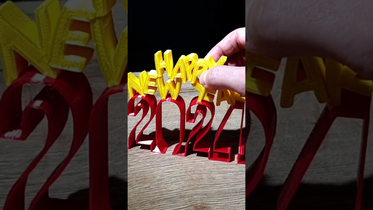 🎆 Happy 2024 - New Year 3D Print - Happy New Year Wishes 3D - New Years Eve STL