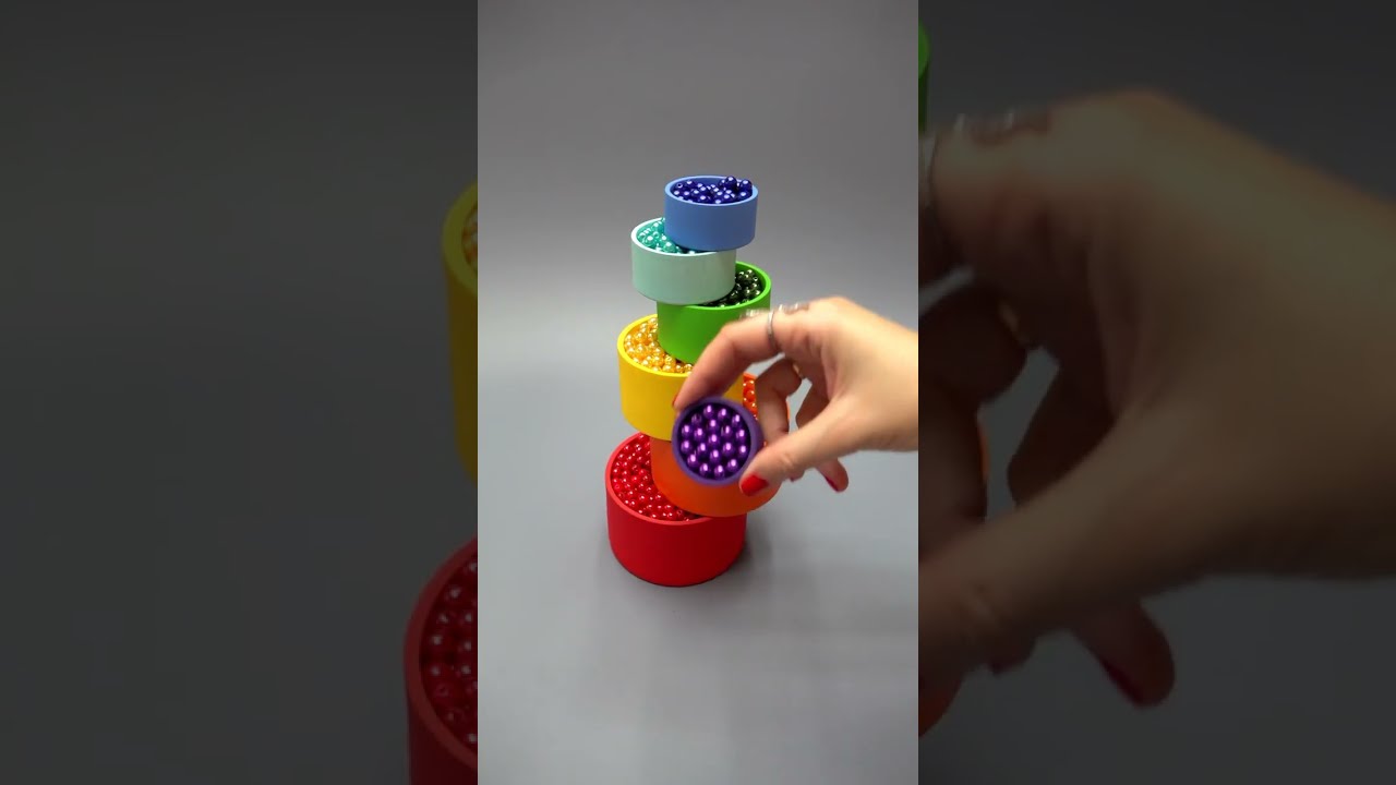 Reverse Zen Art🔮📿Calming Pearl,Gold,Crystal and Colorful Beads in Wood Cups 