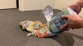 Opening BIG Australian Money Tin HUGE Savings