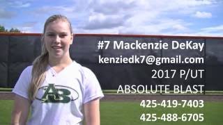 Mackenzie Dekay Softball Skills Video