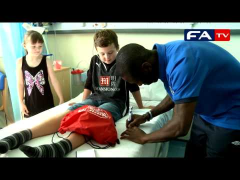 FATV Exclusive - England stars Steven Gerrard, Joleon Lescott, Shaun Wright-Philips and Ashley Young take time out from training to visit the children's Ward of Watford General Hospital.