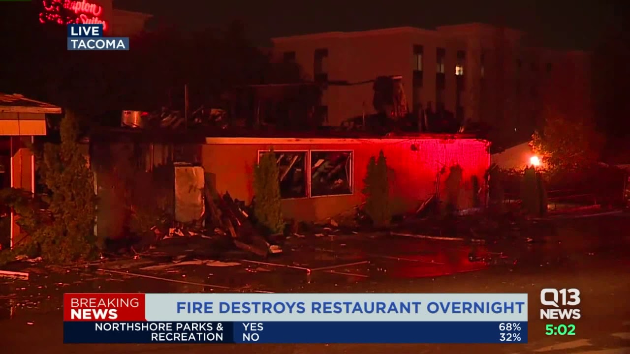 Tacoma restaurant destroyed in fire - YouTube