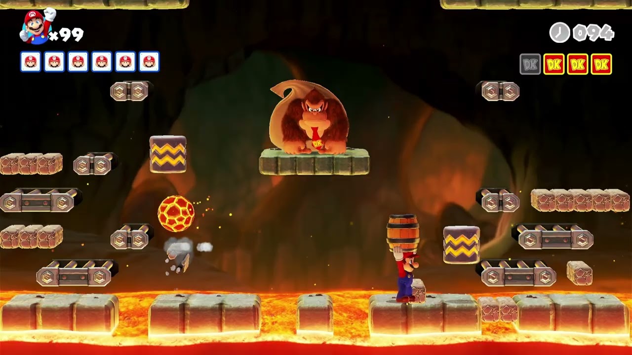 Mario vs. Donkey Kong | Fire Mountain Plus Level 3-DK+ - 100% | Switch Gameplay