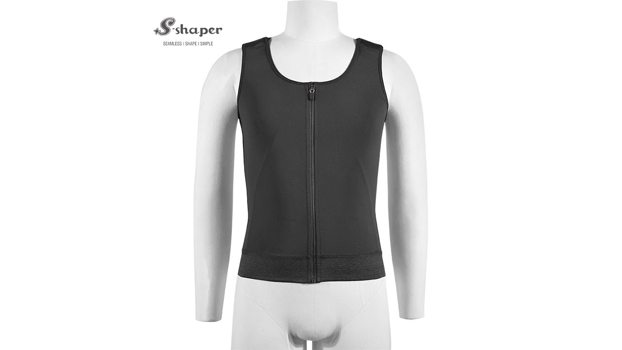 Slimming Flat Stomach Zip Design Men's Front Zip Girdle Vest