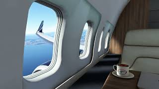 Wingview Cabin MSFS PMDG 737 BBJ Take Off Nice, France LFMN 04R Looking backwards for a change screenshot 3