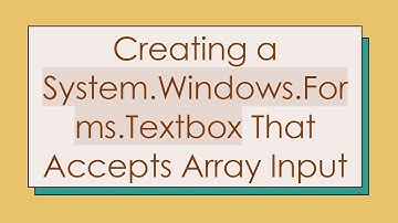 Creating a System.Windows.Forms.Textbox That Accepts Array Input