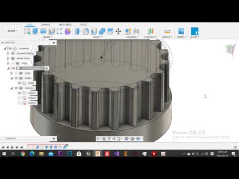 [Speed Modeling] Fusion 360 Timing Pulley_GT2 Gear - YouTube