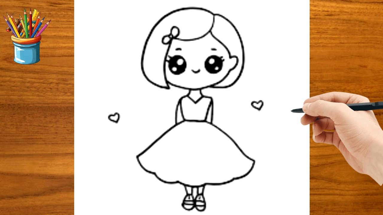 How to Draw a Cute and Beautiful Girl | Easy Drawing Tutorial for Kids ...