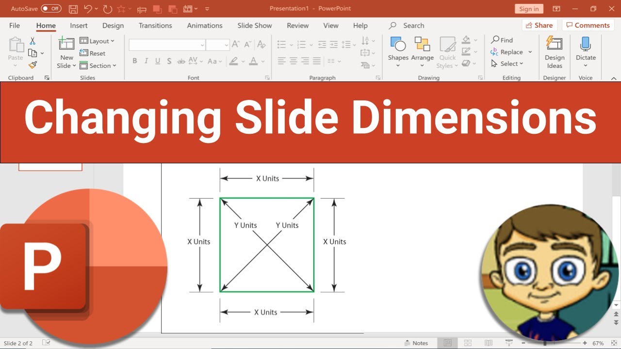 powerpoint presentation slide size in mm