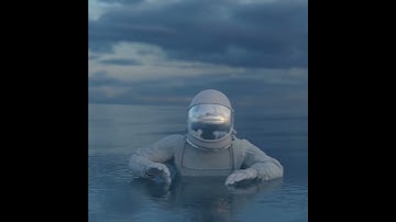 Floating Astronaut in The Ocean | Looping Animation  |  Blender  #animation #3d #blender
