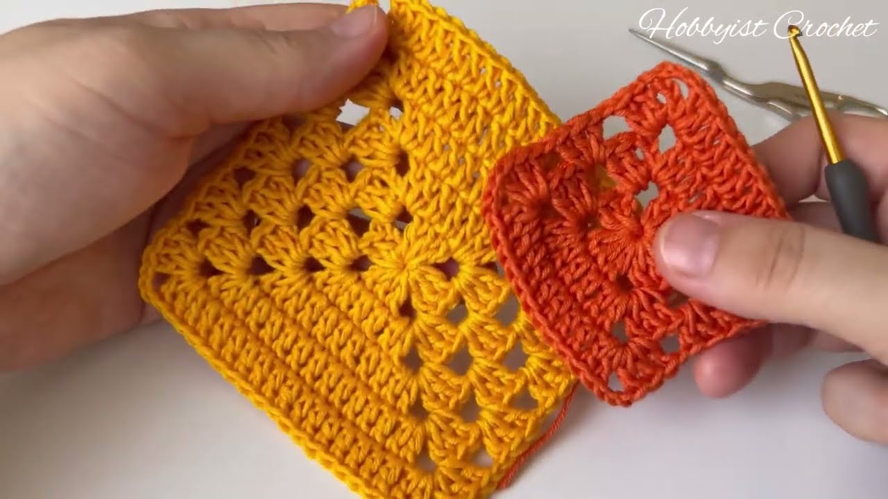 Easy Crochet Granny Square Knitting Motif 💕 Easy Crochet Baby Blanket / Kare Motif Yapımı
