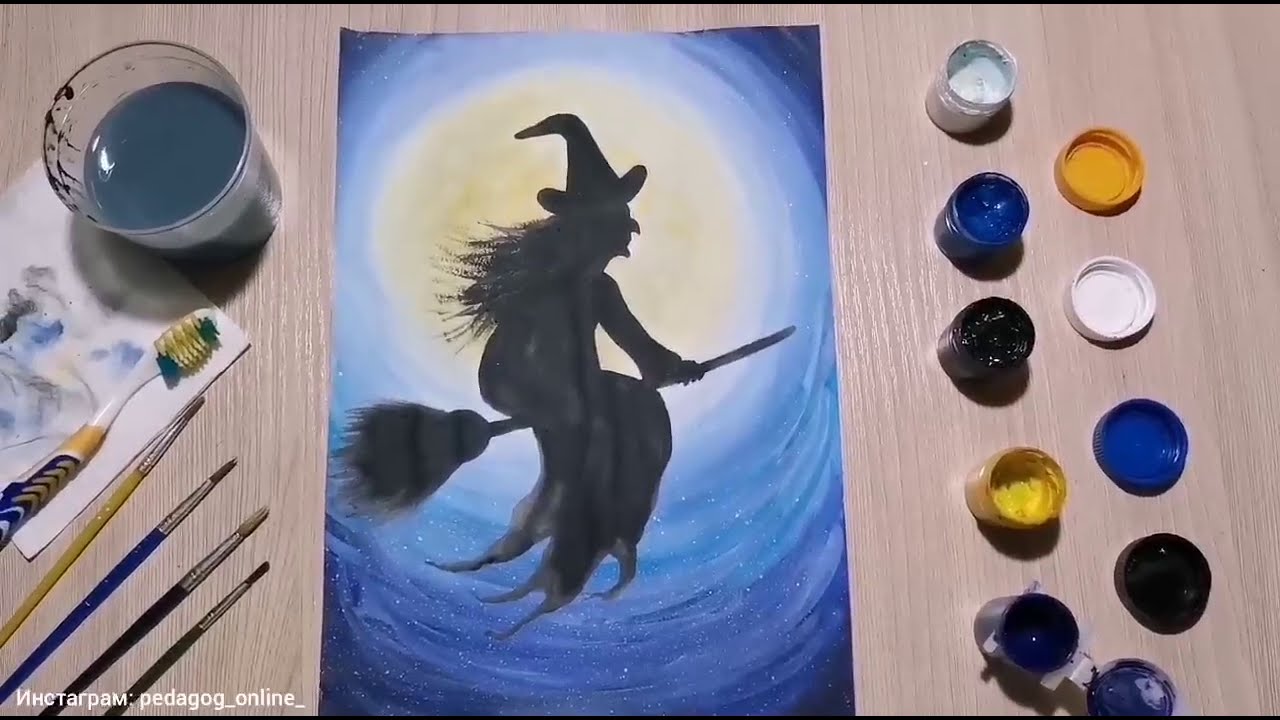 Как нарисовать ведьму. Рисунок на Хэллоуин. Witch. Halloween Drawing