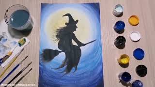 Как нарисовать ведьму. Рисунок на Хэллоуин. Witch. Halloween Drawing